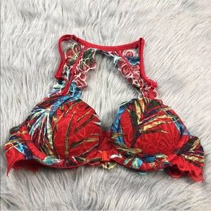 VS PINK Date Racerback Red Lace Bra 32A